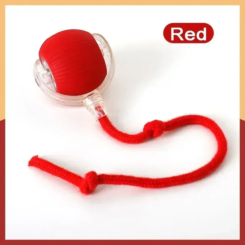 Rechargeable Automatic Rolling Pet Ball — Interactive Plush Tail Toy for Cats & Small Dogs